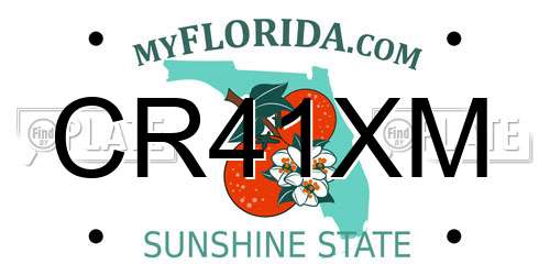 CR41XM Florida License Plate