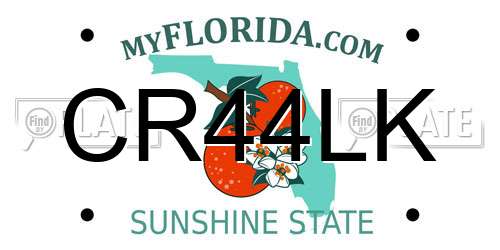 CR44LK Florida License Plate