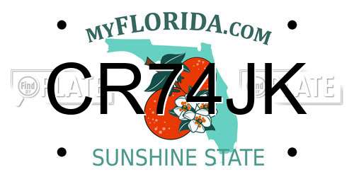 CR74JK Florida License Plate
