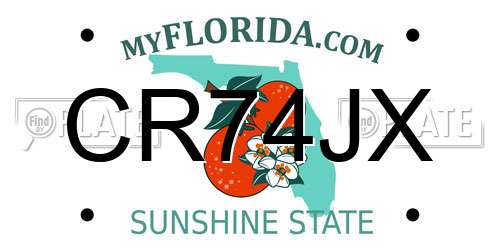 CR74JX Florida License Plate