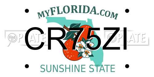 CR75ZI Florida License Plate
