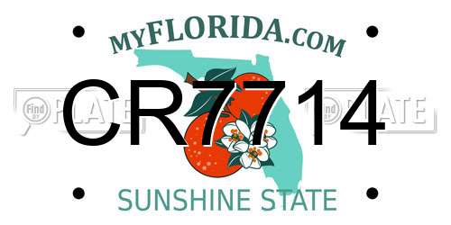 CR7714 Florida License Plate