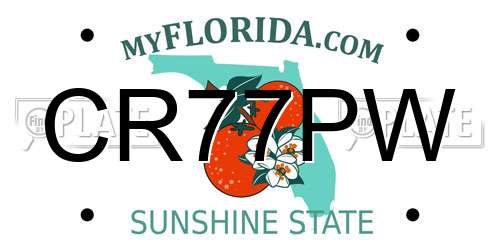 CR77PW Florida License Plate