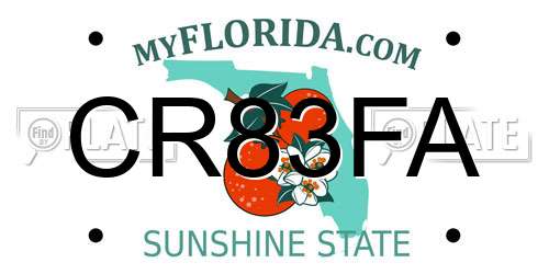 CR83FA Florida License Plate