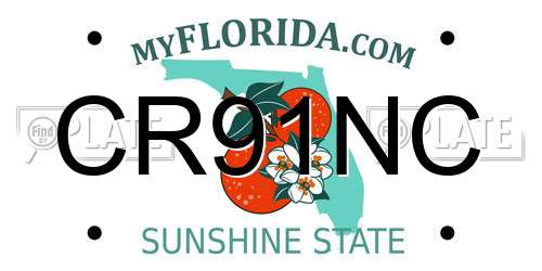 CR91NC Florida License Plate