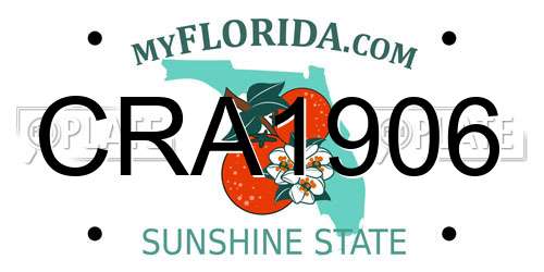 CRA1906 Florida License Plate