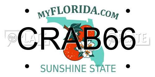 CRAB66 Florida License Plate