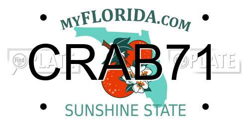 CRAB71 Florida License Plate
