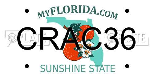CRAC36 Florida License Plate