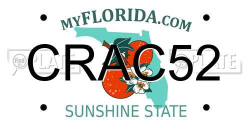 CRAC52 Florida License Plate