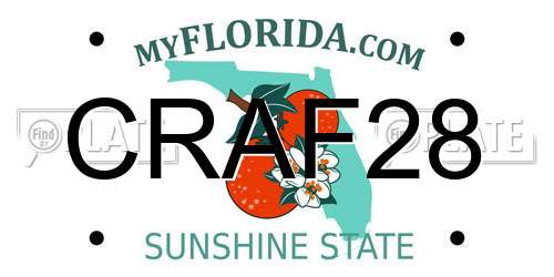 CRAF28 Florida License Plate