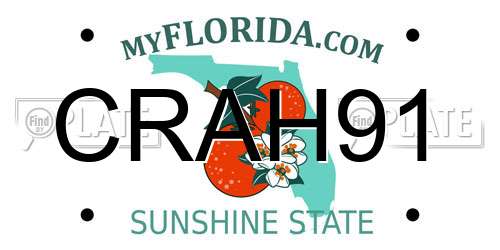 CRAH91 Florida License Plate