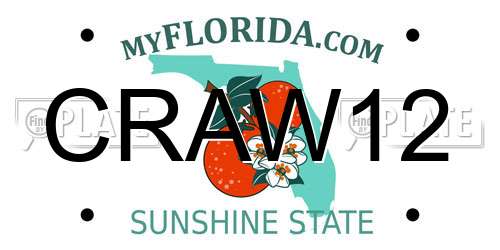 CRAW12 Florida License Plate