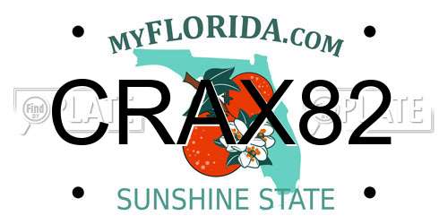 CRAX82 Florida License Plate
