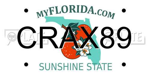 CRAX89 Florida License Plate