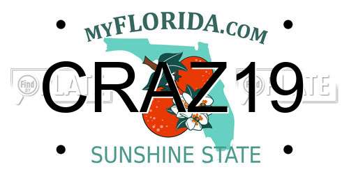 CRAZ19 Florida License Plate