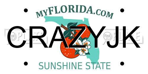 CRAZYJK Florida License Plate