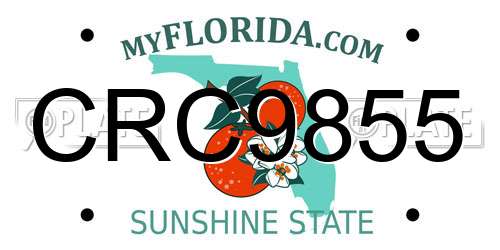 CRC9855 Florida License Plate