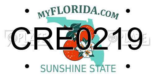 CRE0219 Florida License Plate