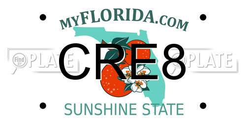 CRE8 Florida License Plate