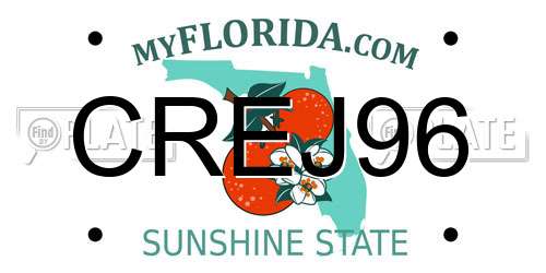 CREJ96 Florida License Plate