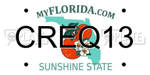 CREQ13 Florida License Plate