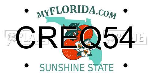 CREQ54 Florida License Plate