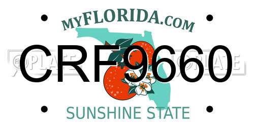 CRF9660 Florida License Plate