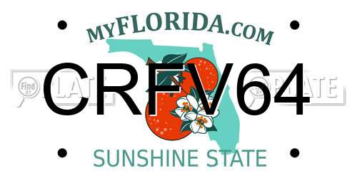 CRFV64 Florida License Plate
