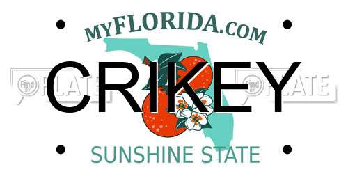 CRIKEY Florida License Plate