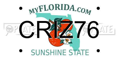 CRIZ76 Florida License Plate