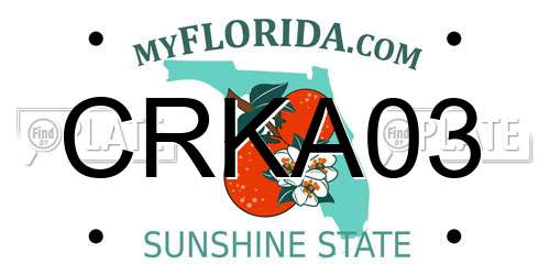 CRKA03 Florida License Plate