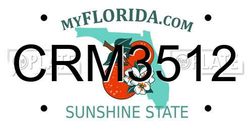 CRM3512 Florida License Plate