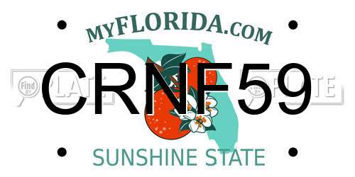 CRNF59 Florida License Plate