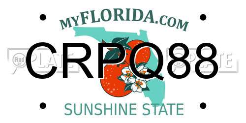CRPQ88 Florida License Plate
