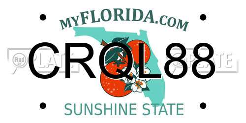 CRQL88 Florida License Plate