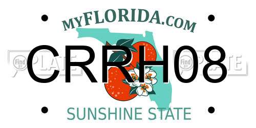 CRRH08 Florida License Plate