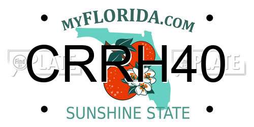 CRRH40 Florida License Plate