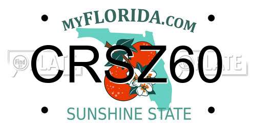 CRSZ60 Florida License Plate