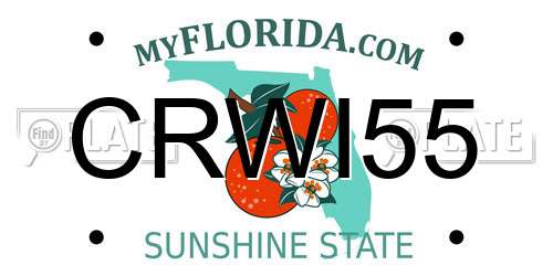 CRWI55 Florida License Plate