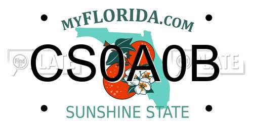 CS0A0B Florida License Plate