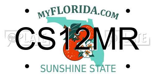 CS12MR Florida License Plate