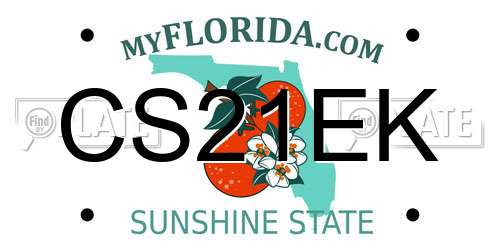 CS21EK Florida License Plate