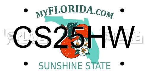 CS25HW Florida License Plate