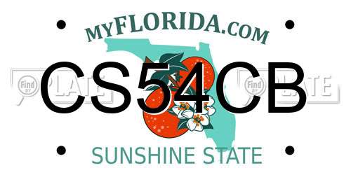CS54CB Florida License Plate