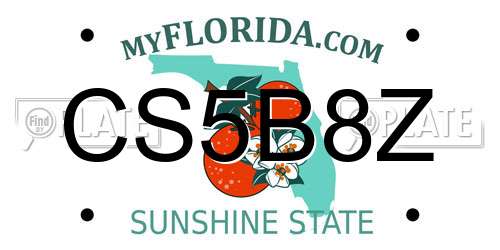 CS5B8Z Florida License Plate