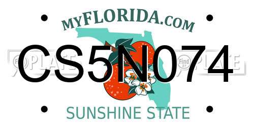 CS5N074 Florida License Plate