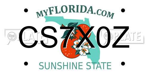 CS7X0Z Florida License Plate