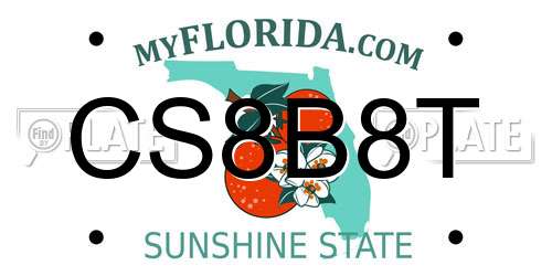 CS8B8T Florida License Plate