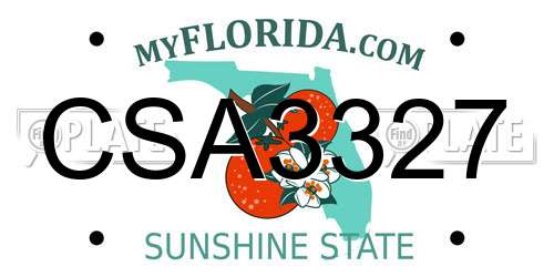 CSA3327 Florida License Plate